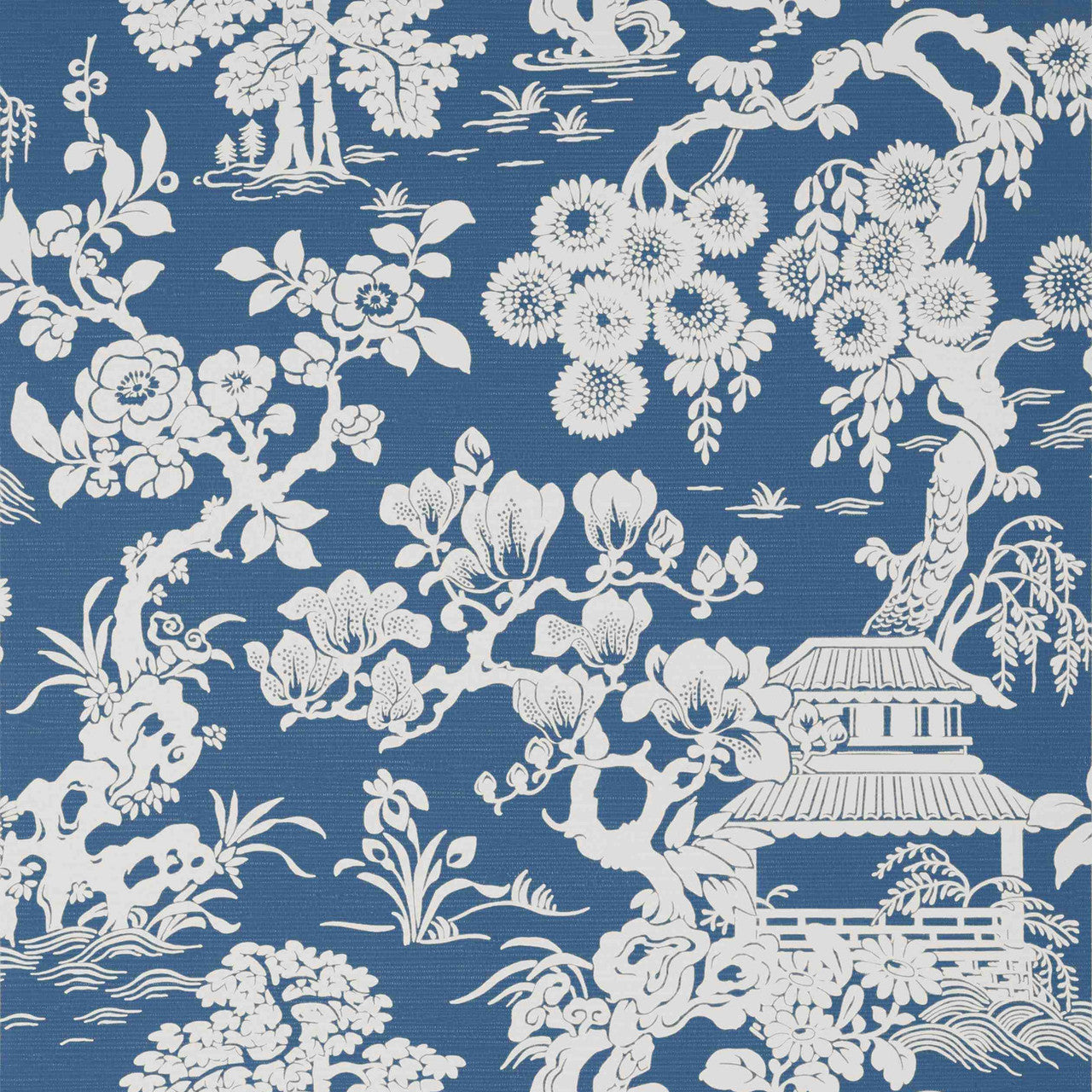 T13306 Japanese Garden Pavilion Wedgewood Wallpaper by Thibaut