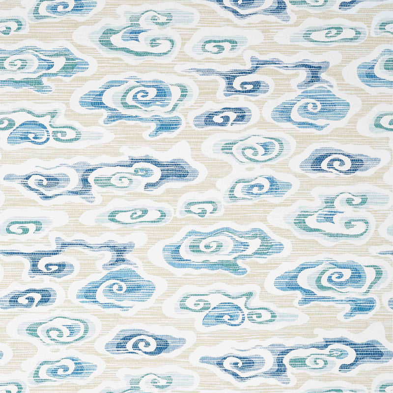 T13318 Clear Clouds Pavilion Beige and Blue Wallpaper by Thibaut