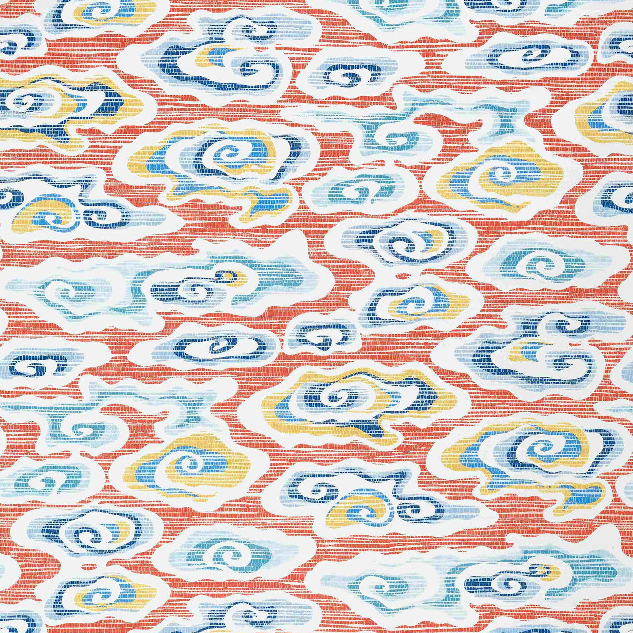 T13320 Clear Clouds Pavilion Coral Wallpaper by Thibaut