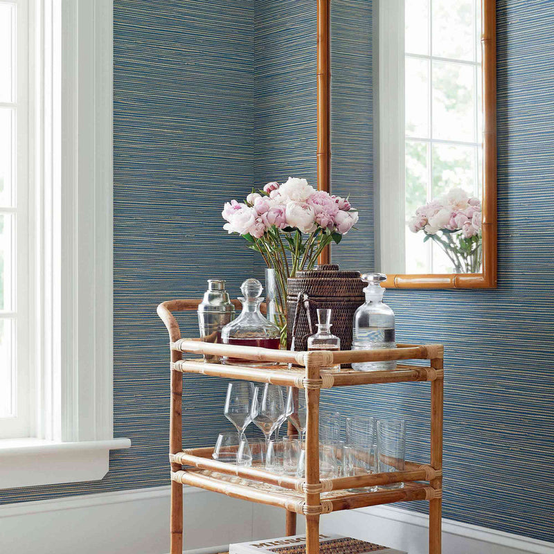 T13337 St. Thomas Pavilion Blue Wallpaper by Thibaut