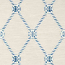 T13351 Turnberry Trellis Pavilion Beige and Blue Wallpaper by Thibaut