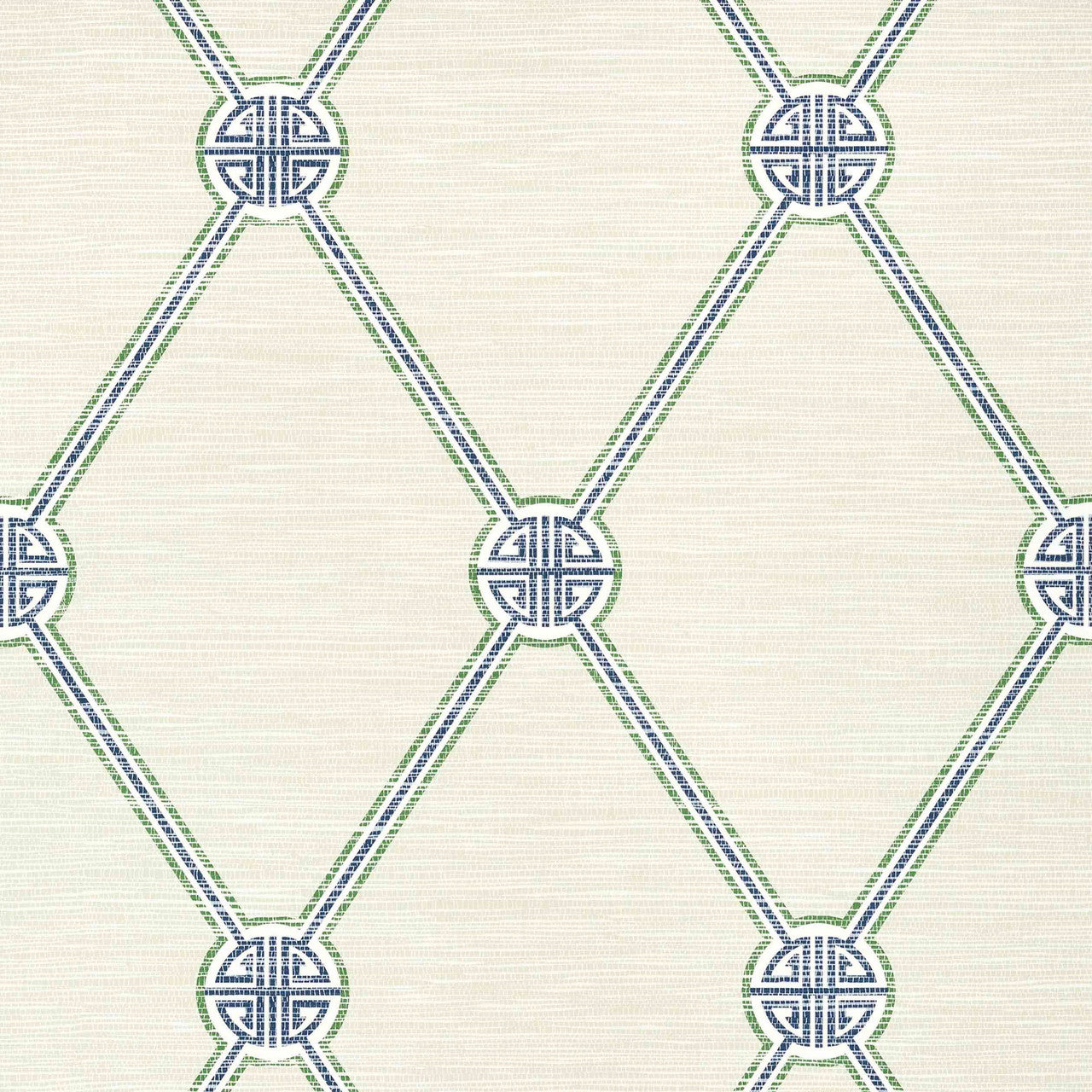 T13352 Turnberry Trellis Pavilion Beige and Green Wallpaper by Thibaut