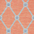 Turnberry Trellis Pavilion Coral Wallpaper by Thibaut