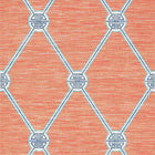 T13353 Turnberry Trellis Pavilion Coral Wallpaper by Thibaut