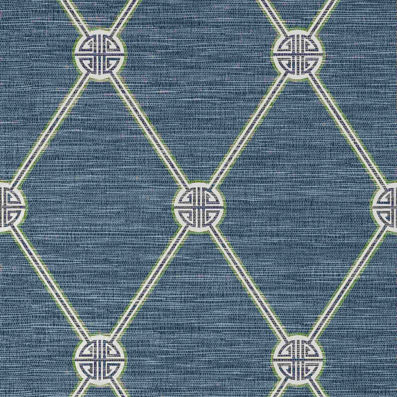T13354 Turnberry Trellis Pavilion Navy Wallpaper by Thibaut