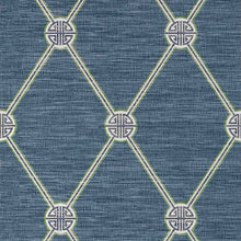 T13354 Turnberry Trellis Pavilion Navy Wallpaper by Thibaut