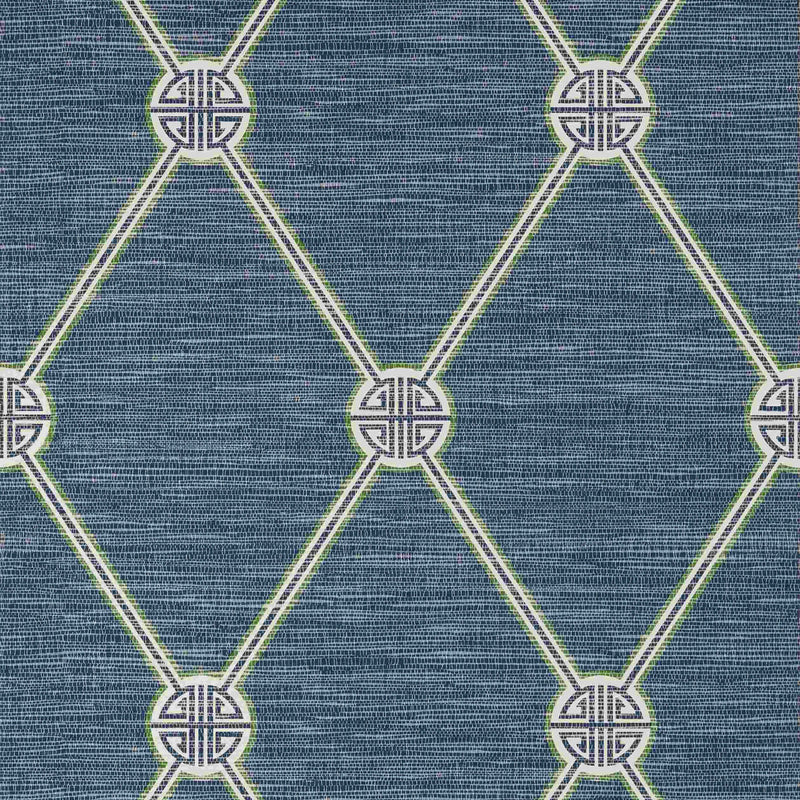 T13354 Turnberry Trellis Pavilion Navy Wallpaper by Thibaut