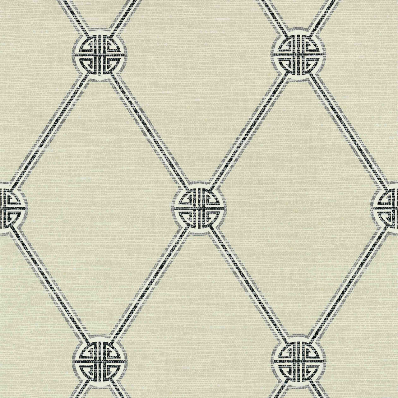 T13355 Turnberry Trellis Pavilion Charcoal Wallpaper by Thibaut
