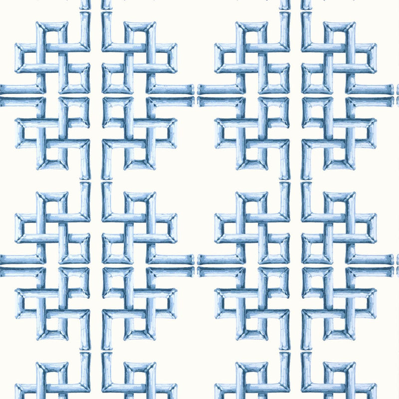 T13901 Boca Bamboo Palm Grove Blue Wallpaper by Thibaut