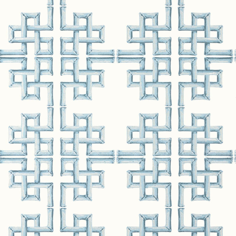 T13902 Boca Bamboo Palm Grove Spa Blue Wallpaper by Thibaut