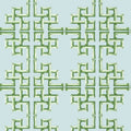 Boca Bamboo Palm Grove Green and Blue Wallpaper by Thibaut