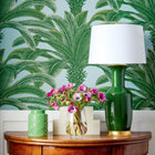 T13908 Queen Palm Grove Green and Blue Wallpaper by Thibaut