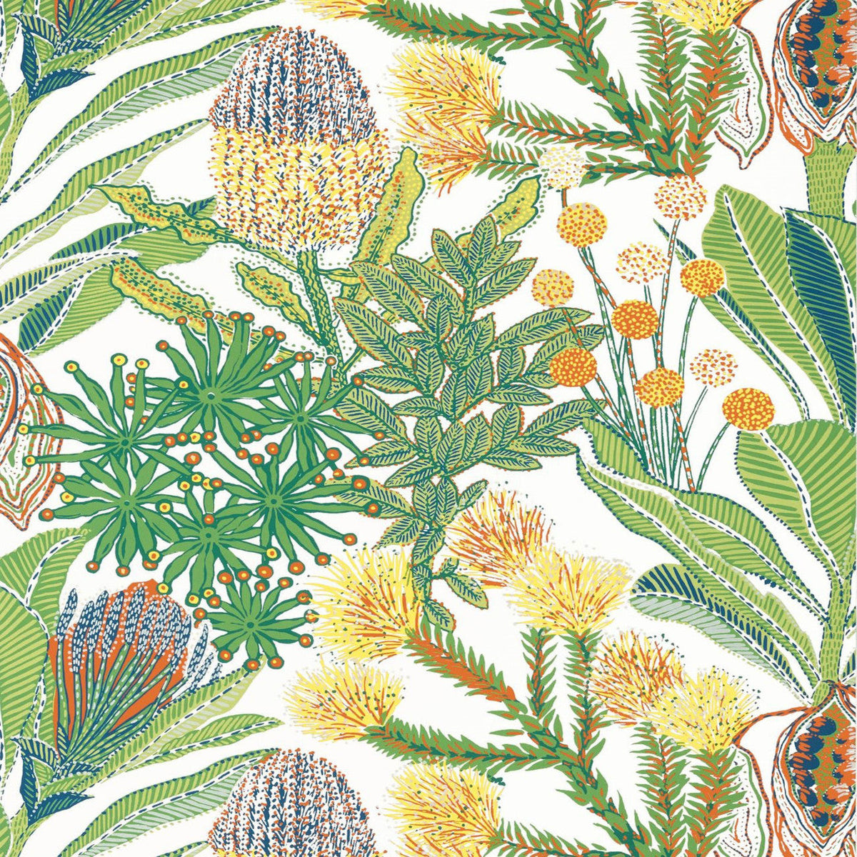 Protea Palm Grove Brights Wallpaper by Thibaut (Batch 15)