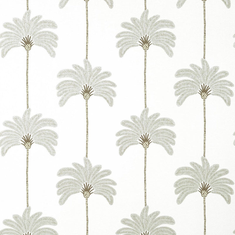 T13947 Sunset Boulevard Palm Grove Metallic Silver Wallpaper by Thibaut