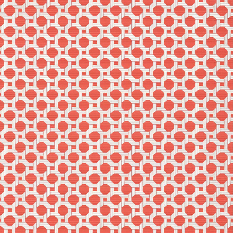 T13958 Charter Palm Grove Coral Wallpaper by Thibaut