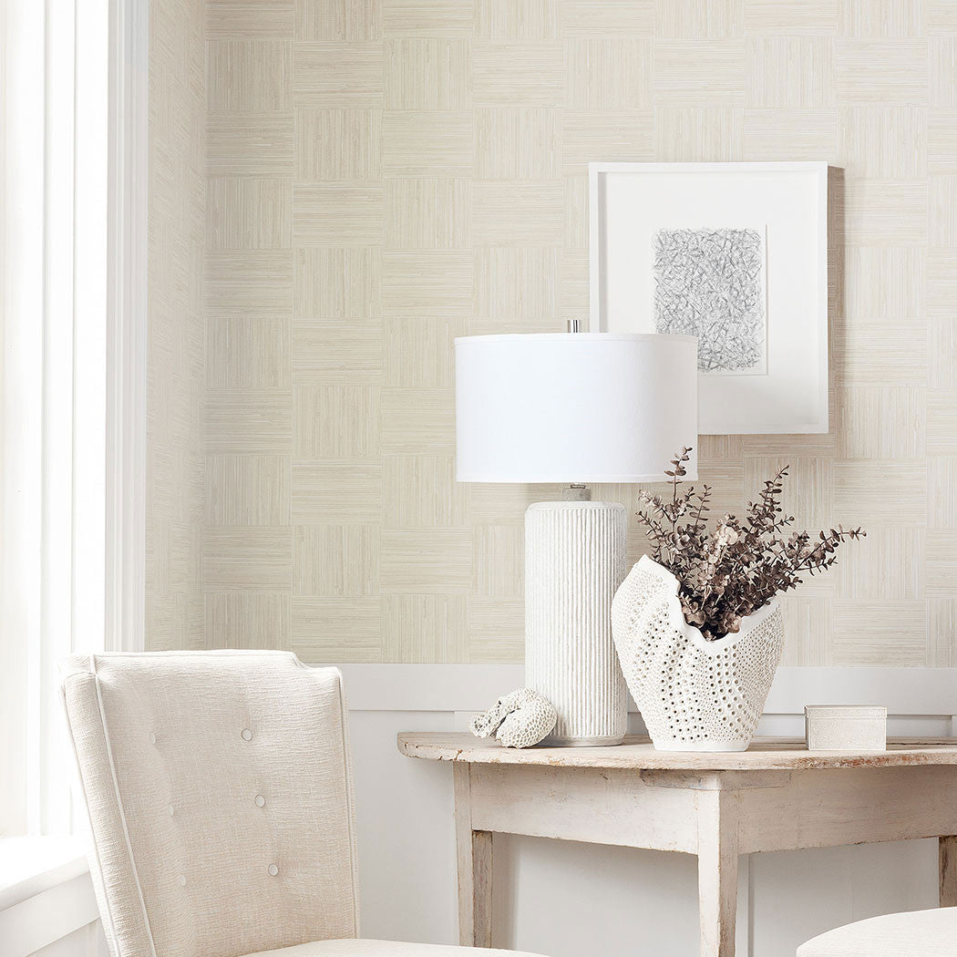 T14587 Bayshore Basket Texture Resource 8 Off White Wallpaper by Thibaut
