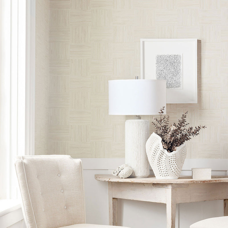 T14587 Bayshore Basket Texture Resource 8 Off White Wallpaper by Thibaut