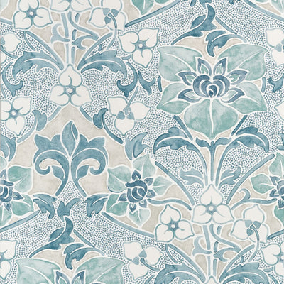 Woodford Spa Blue Fairhaven Wallpaper by Thibaut