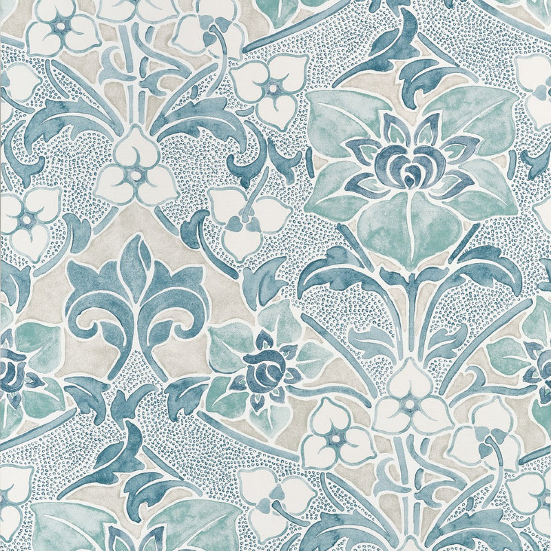 T14604 Woodford Spa Blue Wallpaper by Thibaut