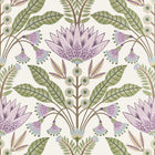 T14608 Lotus Lilac and Green Wallpaper by Thibaut