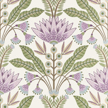T14608 Lotus Lilac and Green Wallpaper by Thibaut