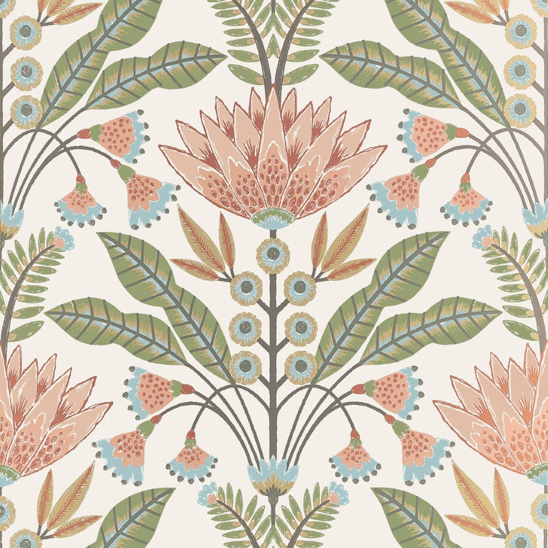 T14609 Lotus Apricot Wallpaper by Thibaut
