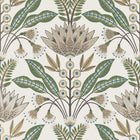 T14610 Lotus Green and Beige Wallpaper by Thibaut