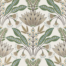 T14610 Lotus Green and Beige Wallpaper by Thibaut
