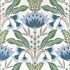 T14612 Lotus Blue and Green Wallpaper by Thibaut