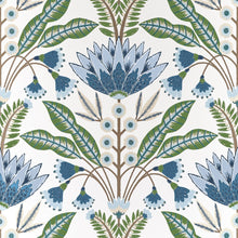 T14612 Lotus Blue and Green Wallpaper by Thibaut