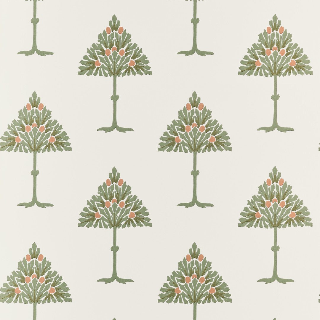 T14614 May Tree Sage and Apricot Wallpaper by Thibaut