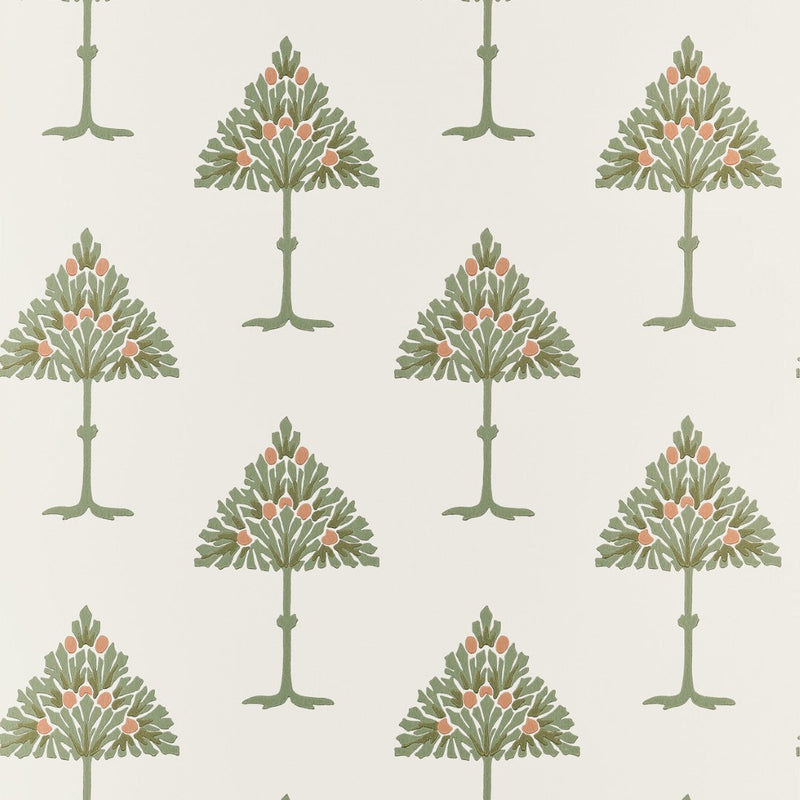 T14614 May Tree Sage and Apricot Wallpaper by Thibaut