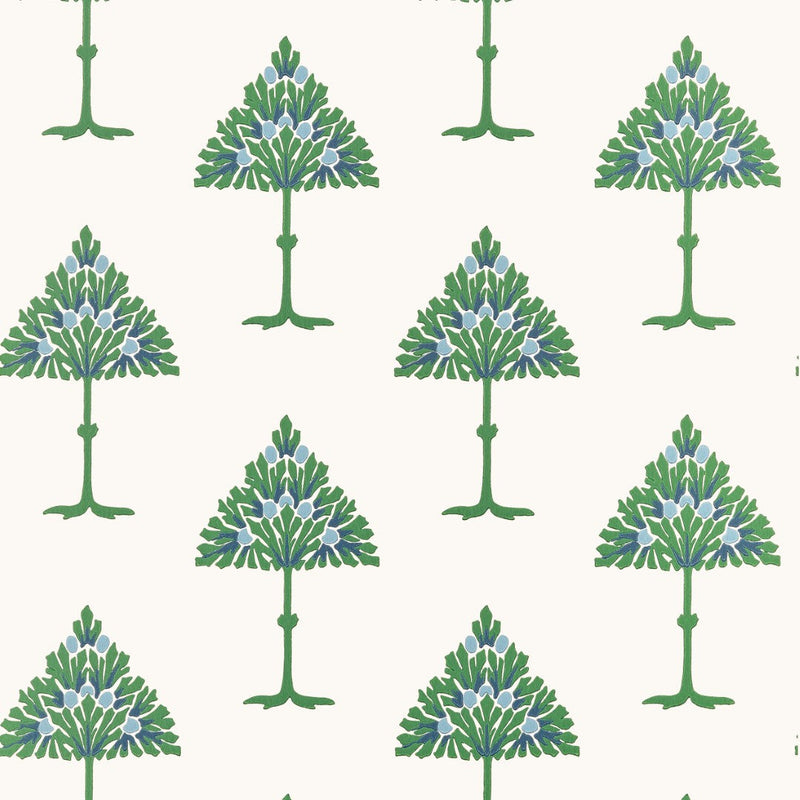 T14615 May Tree Blue and Green Wallpaper by Thibaut