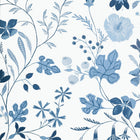 T14626 Bloom Blue and White Wallpaper by Thibaut