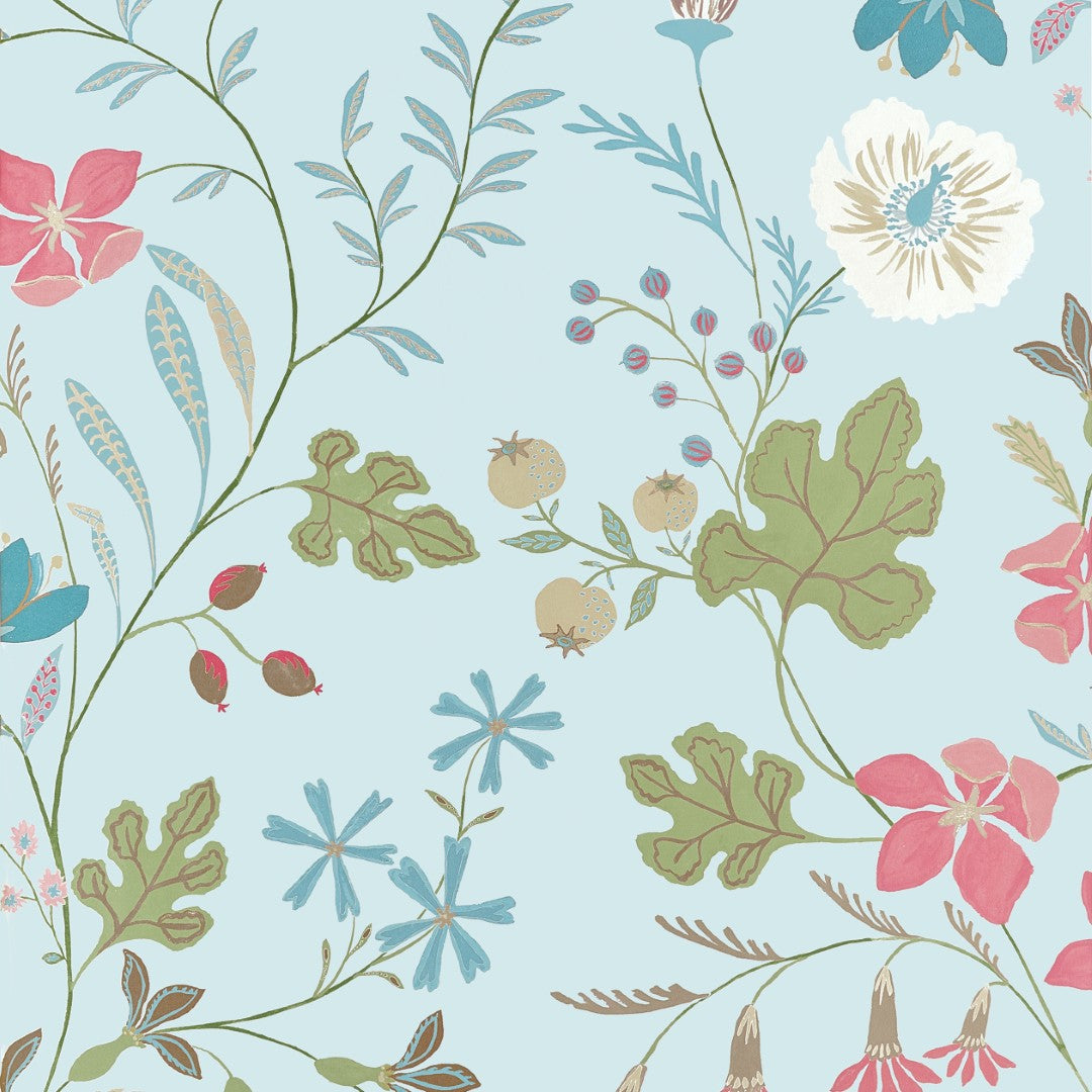 T14627 Bloom Spa Blue Wallpaper by Thibaut