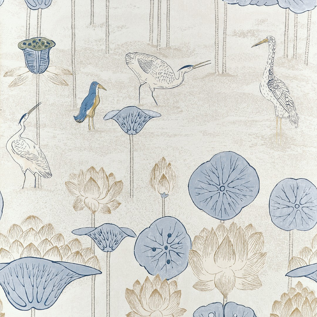 T14636 Malea Blue and Beige Wallpaper by Thibaut