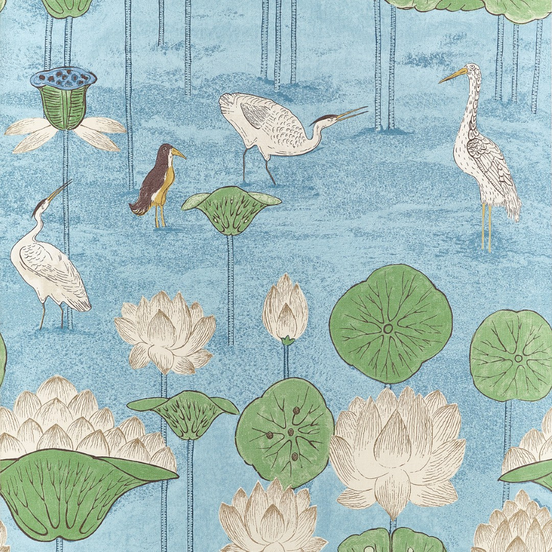 T14637 Malea Sky Blue Wallpaper by Thibaut
