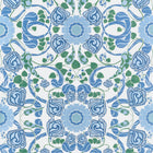 T14644 Margaux Blue and Green Wallpaper by Thibaut