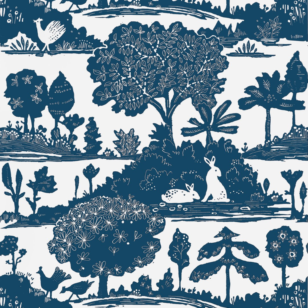 T14652 La Foret Navy Wallpaper by Thibaut