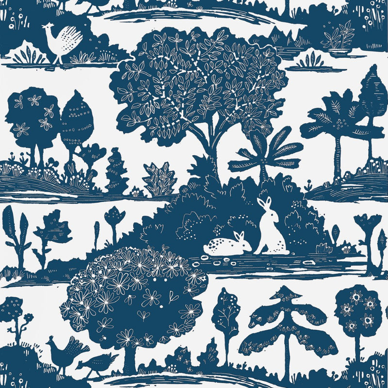 T14652 La Foret Navy Wallpaper by Thibaut