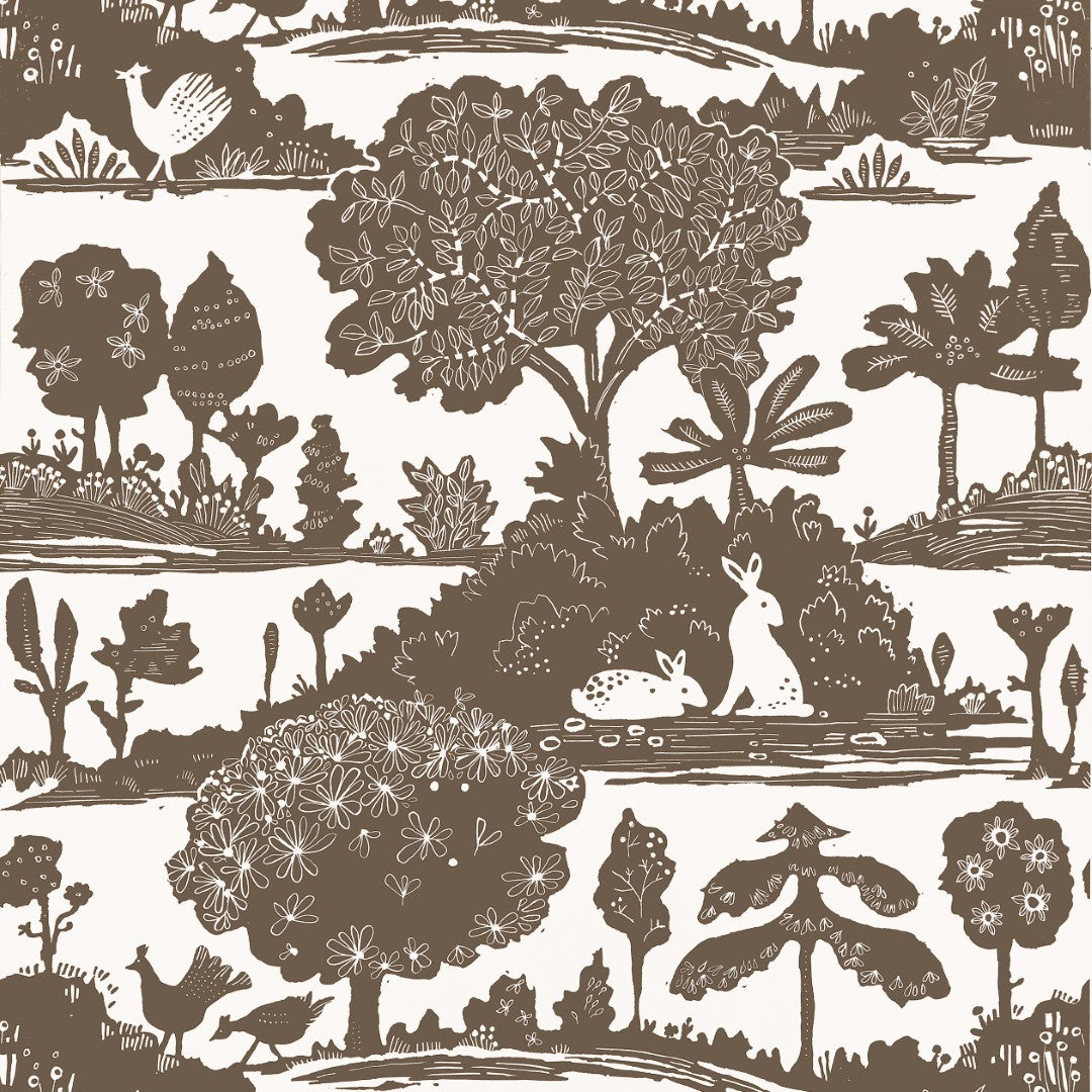 T14653 La Foret Brown Wallpaper by Thibaut