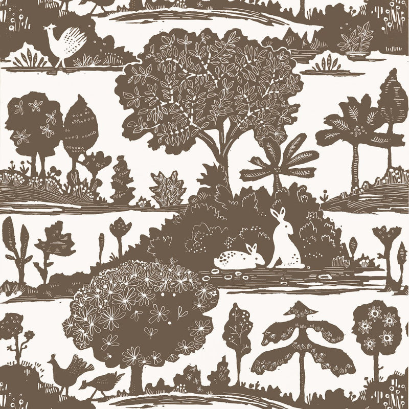 T14653 La Foret Brown Wallpaper by Thibaut