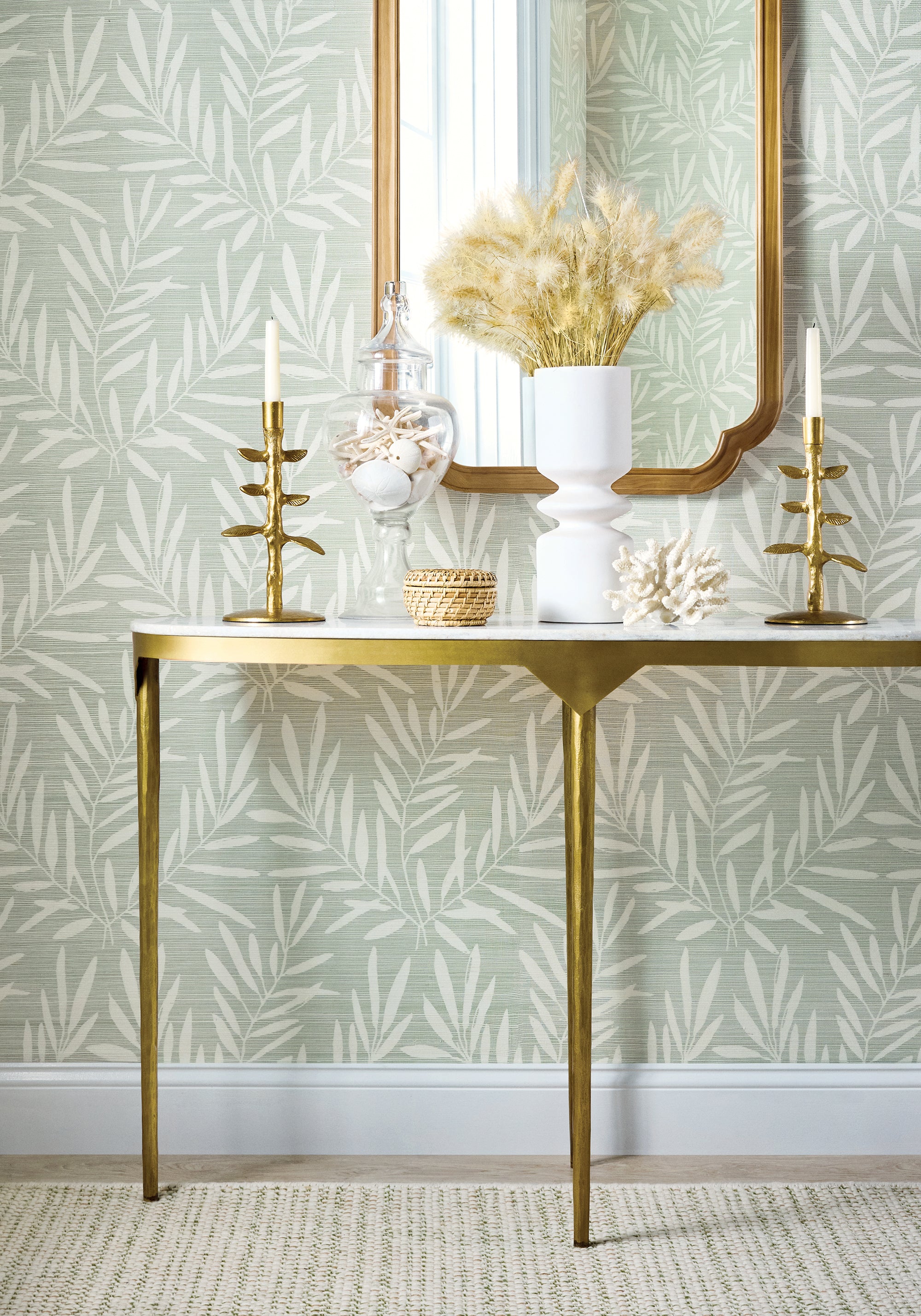 T15800 Summer Leaves Willow Islander Wallpaper by Thibaut