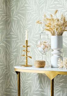 T15800 Summer Leaves Willow Islander Wallpaper by Thibaut