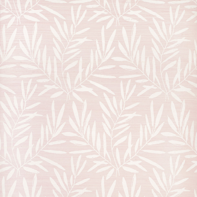 T15803 Summer Leaves Blush Islander Wallpaper by Thibaut