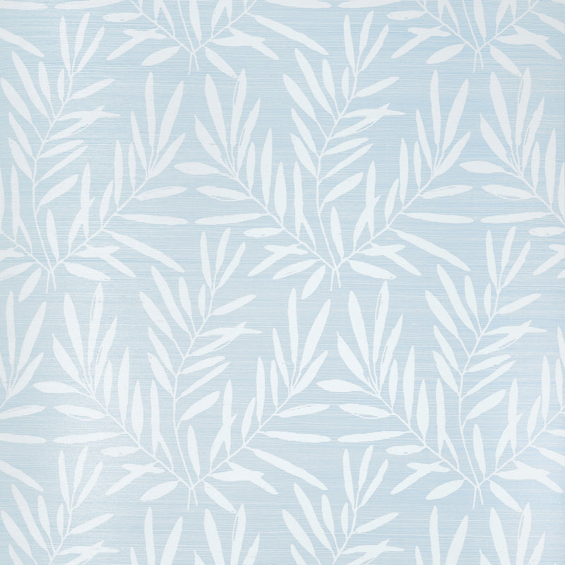 T15804 Summer Leaves Light Blue Islander Wallpaper by Thibaut