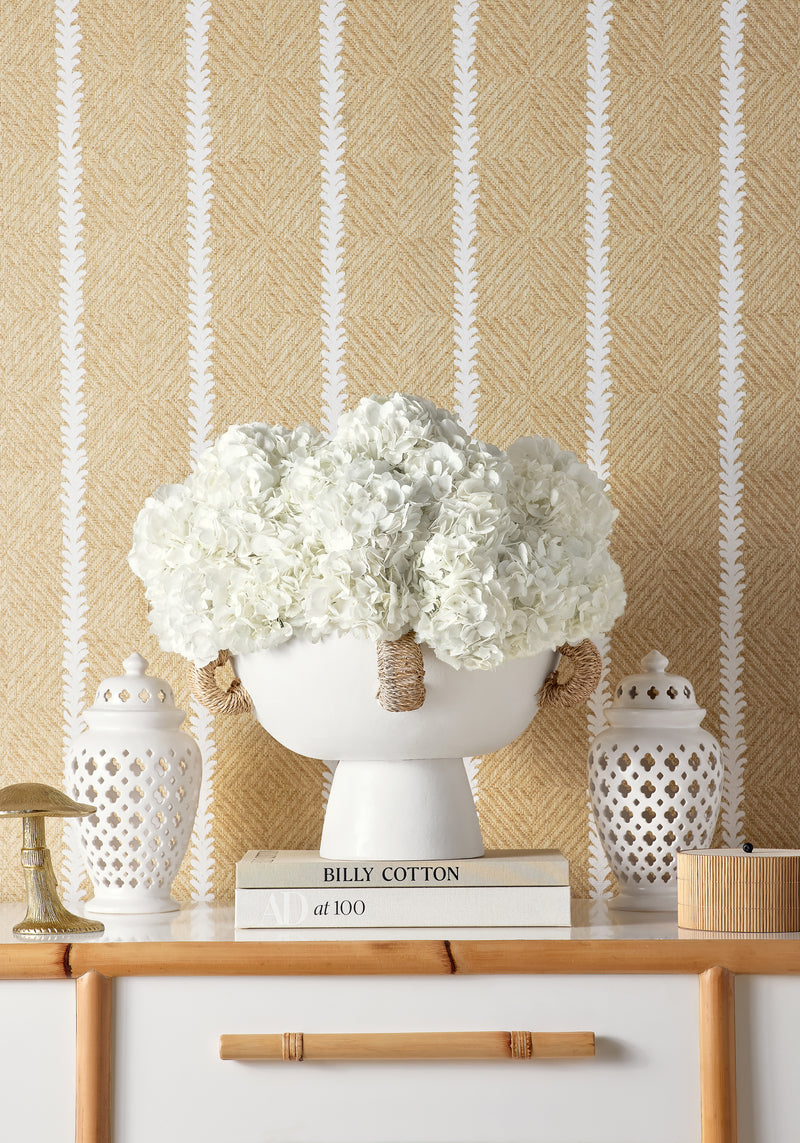 T15806 Barrier Weave Wheat Islander Wallpaper by Thibaut