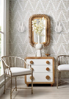 T15813 Gasparilla Metallic Silver and White Islander Wallpaper by Thibaut