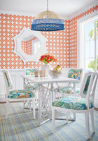 T15818 Canary Trellis Coral Islander Wallpaper by Thibaut