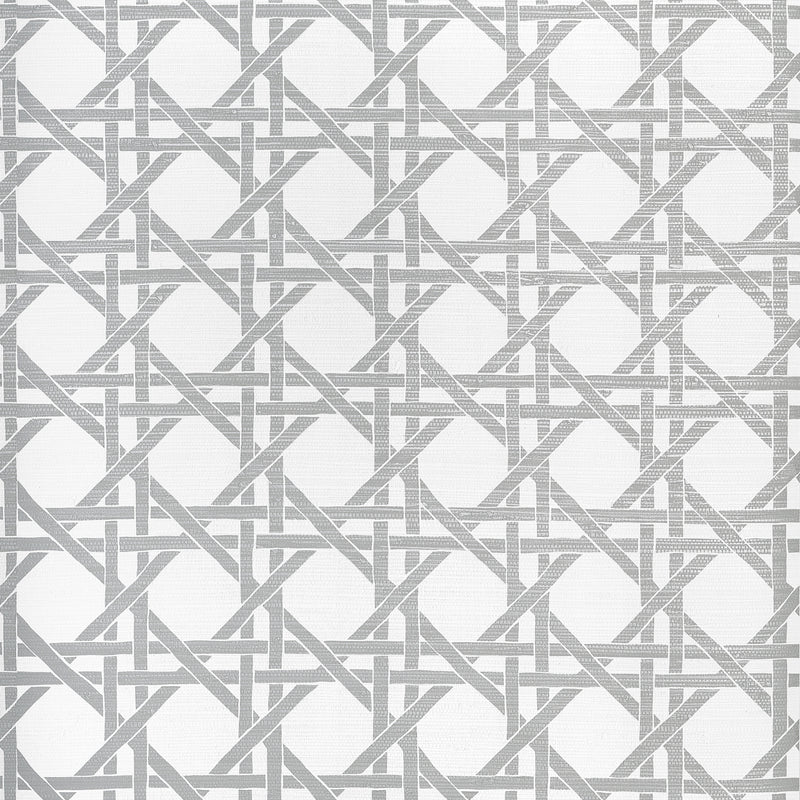 T15822 Canary Trellis Metallic Silver Islander Wallpaper by Thibaut